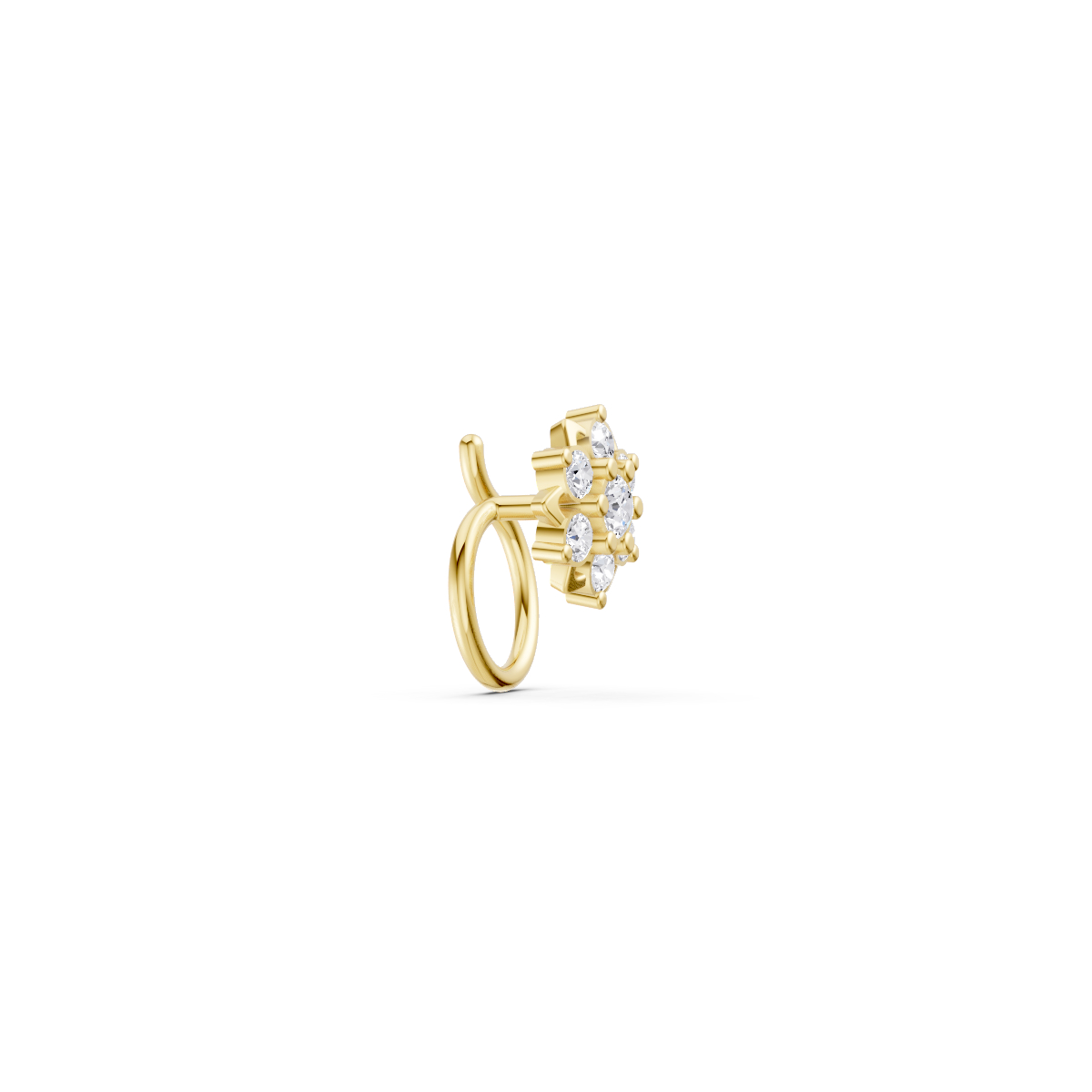 Floral Halo Nose Pin view 3
